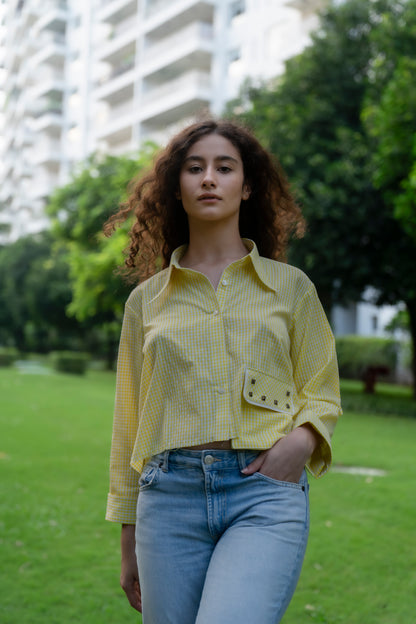Sunlit Ember Crop Shirt