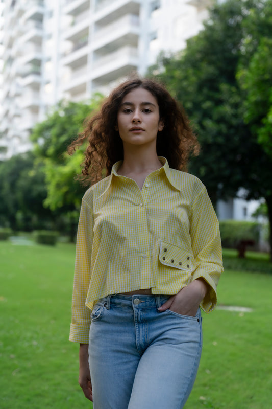 Sunlit Ember Crop Shirt