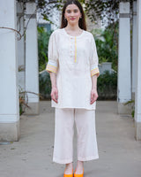 Neon Yellow Chambray Cotton Co-Ord Set with Culottes