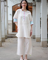 Neon Pink Chambray Cotton Co-Ord Set with Culottes
