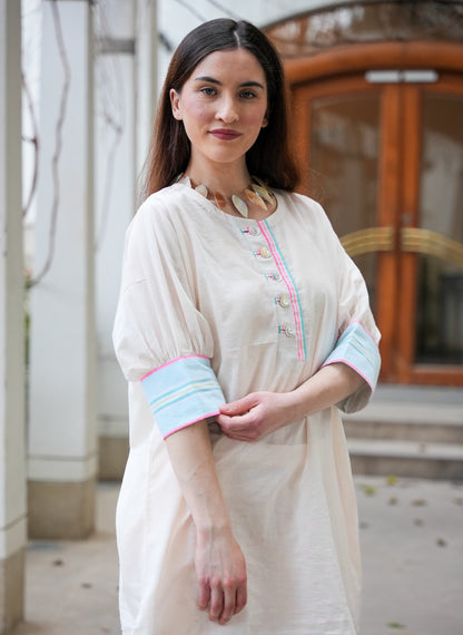 Neon Pink Chambray Cotton Co-Ord Set with Culottes